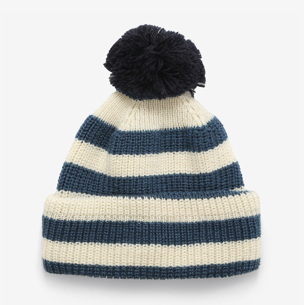 Stripe Service Watch Cap with Pom (Merino)