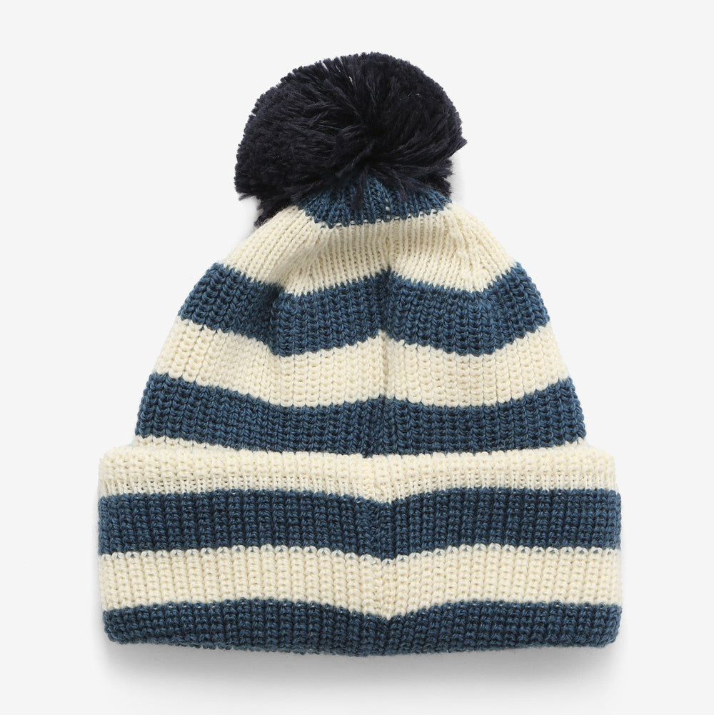 Stripe Service Watch Cap with Pom (Merino)