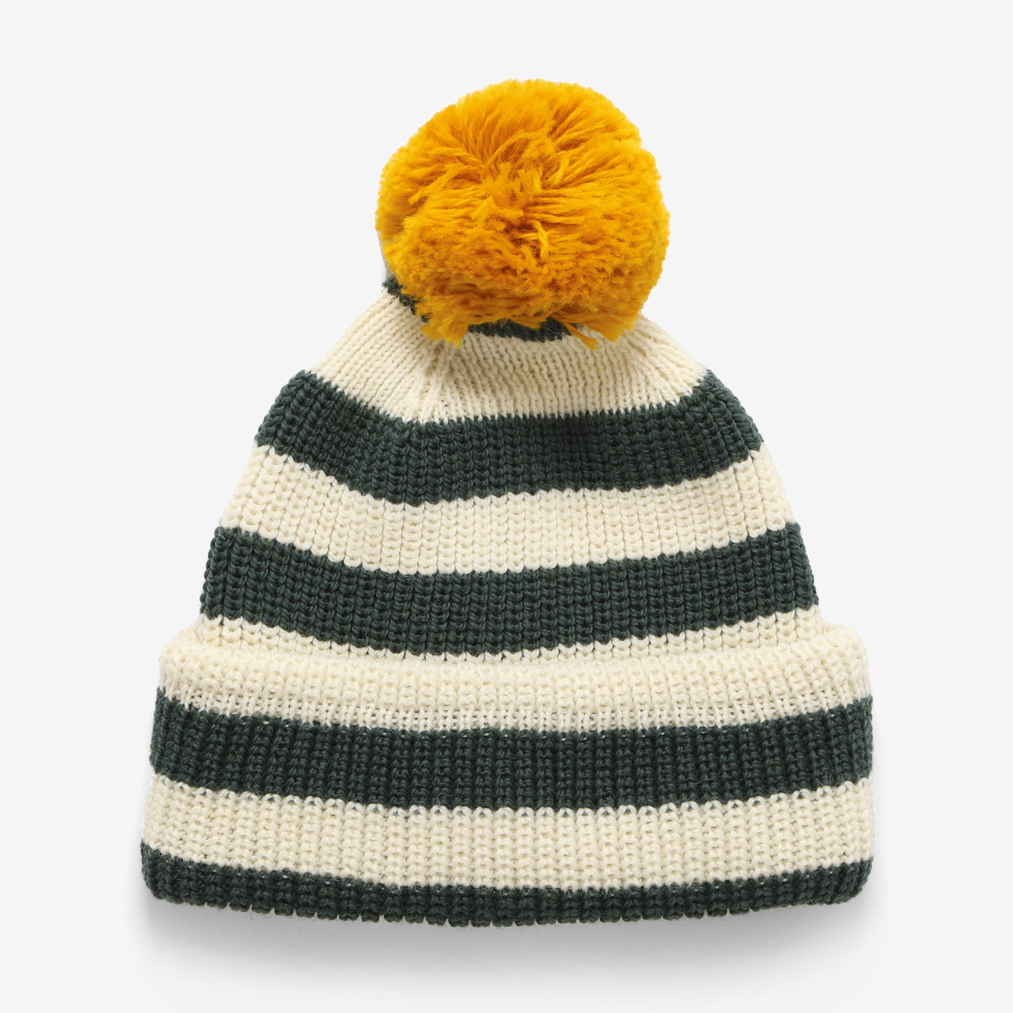 Stripe Service Watch Cap with Pom (Merino)