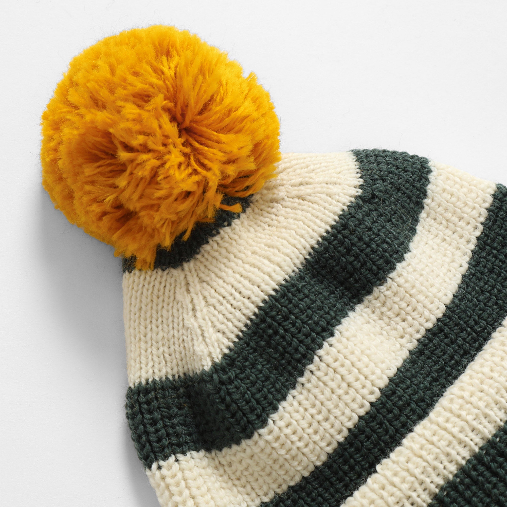 Stripe Service Watch Cap with Pom (Merino)