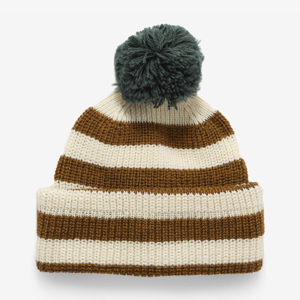 Stripe Service Watch Cap with Pom (Merino)